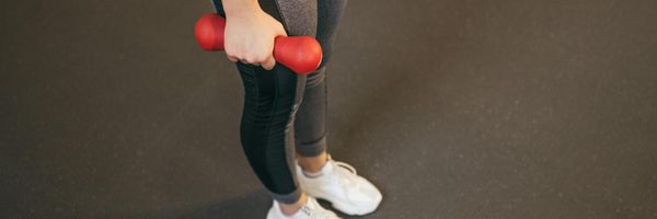 Feet in motion during a light cardio exercise.